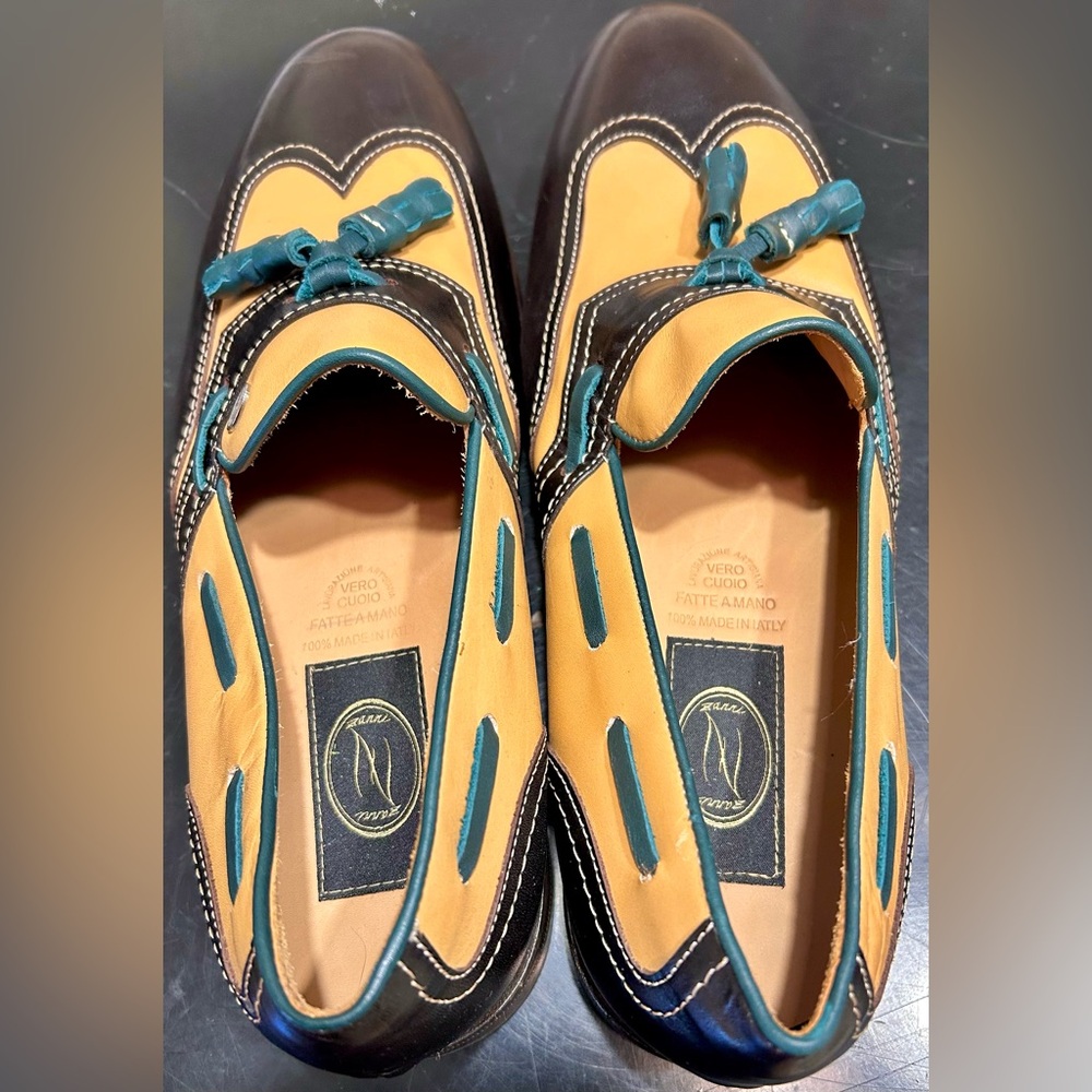 •SALE•Zanni Italian Handmade Dark Brown Loafers - Picture 6 of 9